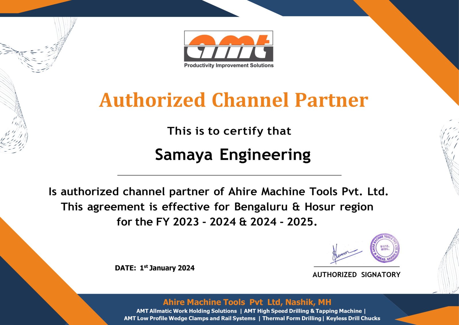 Samaya Engineering Certificate
